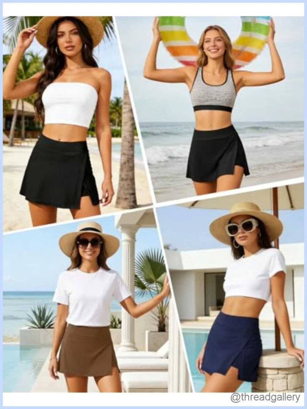 High Waisted Swim Skirt with Built-in Shorts Tummy Control Bottoms